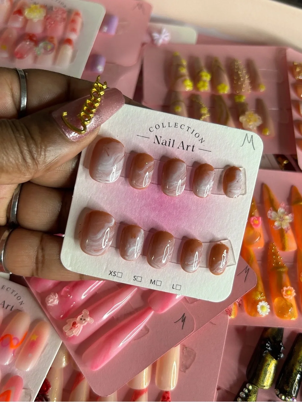 Neutral Mauve Marble Press-On Nail Set